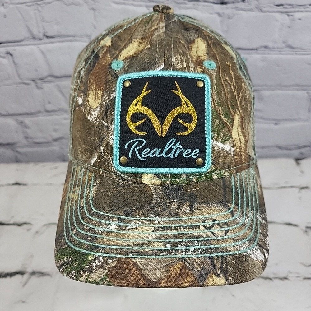 RealTree Hat Womens OSFM Camo Glitter Antler Patch Snapback Outdoor Ball Cap